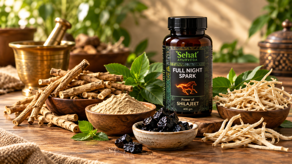 Ayurvedic medicine for stamina with Ashwagandha, Shilajit and Safed Musli